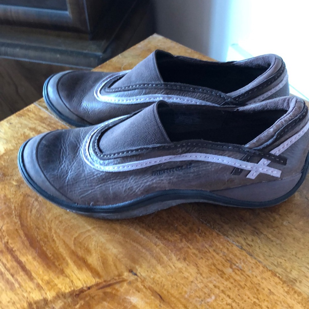 Merrill leather slip on shoes